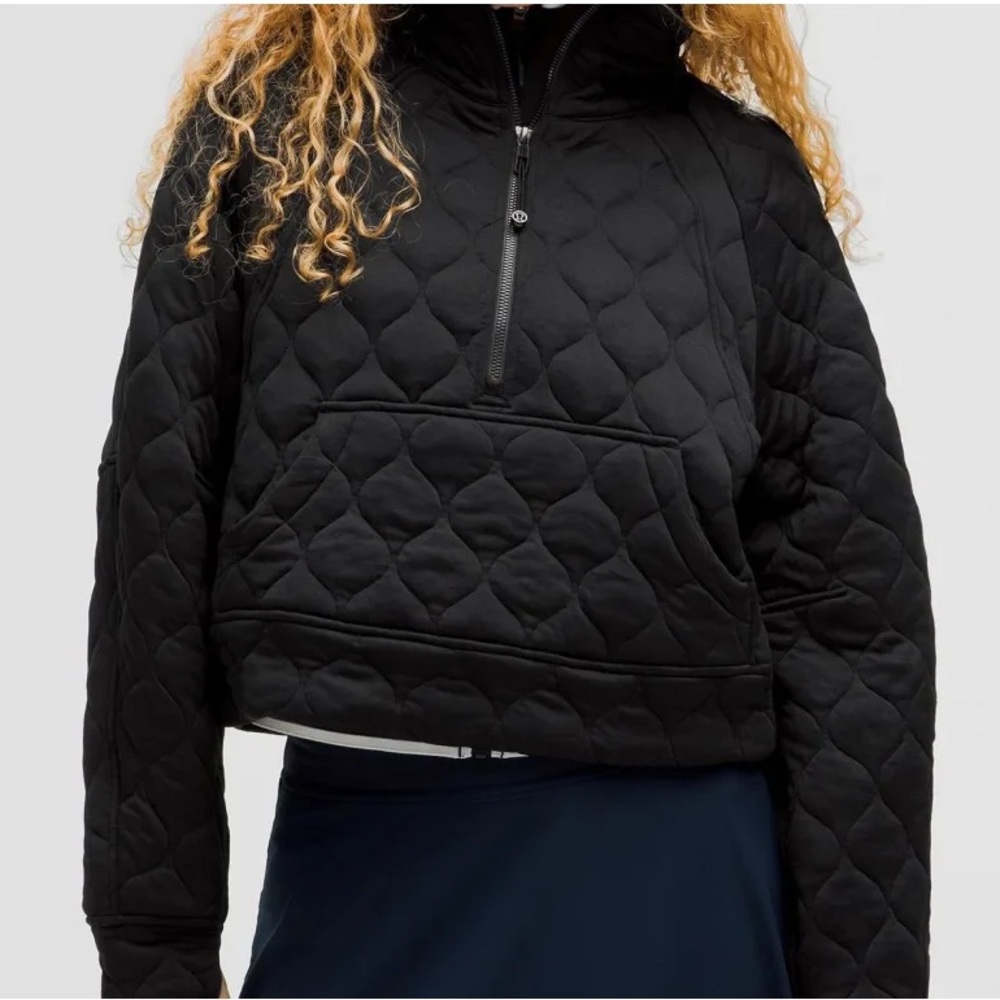 Lululemon Black Quilted Scuba Half Zip